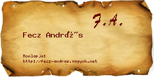 Fecz András névjegykártya